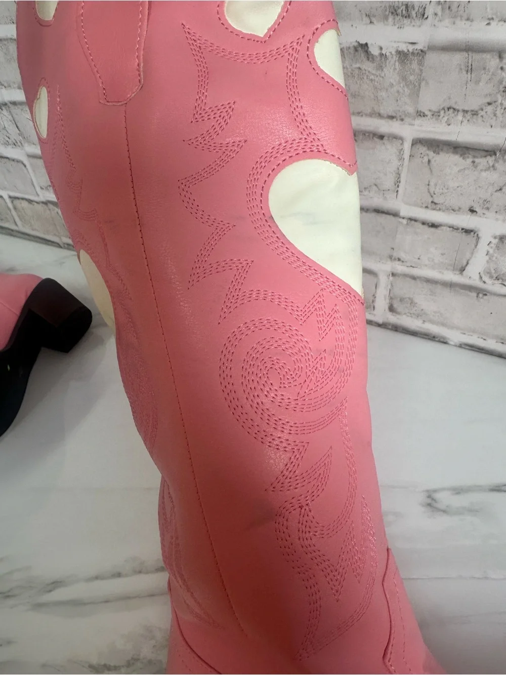 Pink Heart Western Cowboy Boots Barbiecore Festival Cowgirl 39 *Read descr